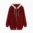 thumbnail image 5 of Towmus Winter Coats for Women Plus Size Fleece Zip Up Sweatshirts Warm Plush Hooded Lightweight Cardigan Jackets Sherpa Coats, 5 of 7