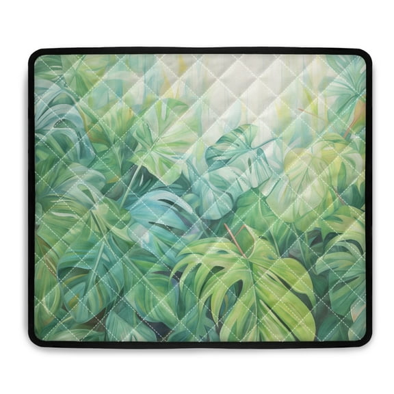 ZIATUBLES Monstera Washing Machine Dust Cover Pad Washer and Dryer Top Protector Mat for Laundry Room Kitchen Home Washable Decor Accessories, 24 x 19.7 Inch