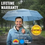 Repel Windproof Travel Umbrella, Auto Open Close Folding Umbrella Wind Tested to 100MPH