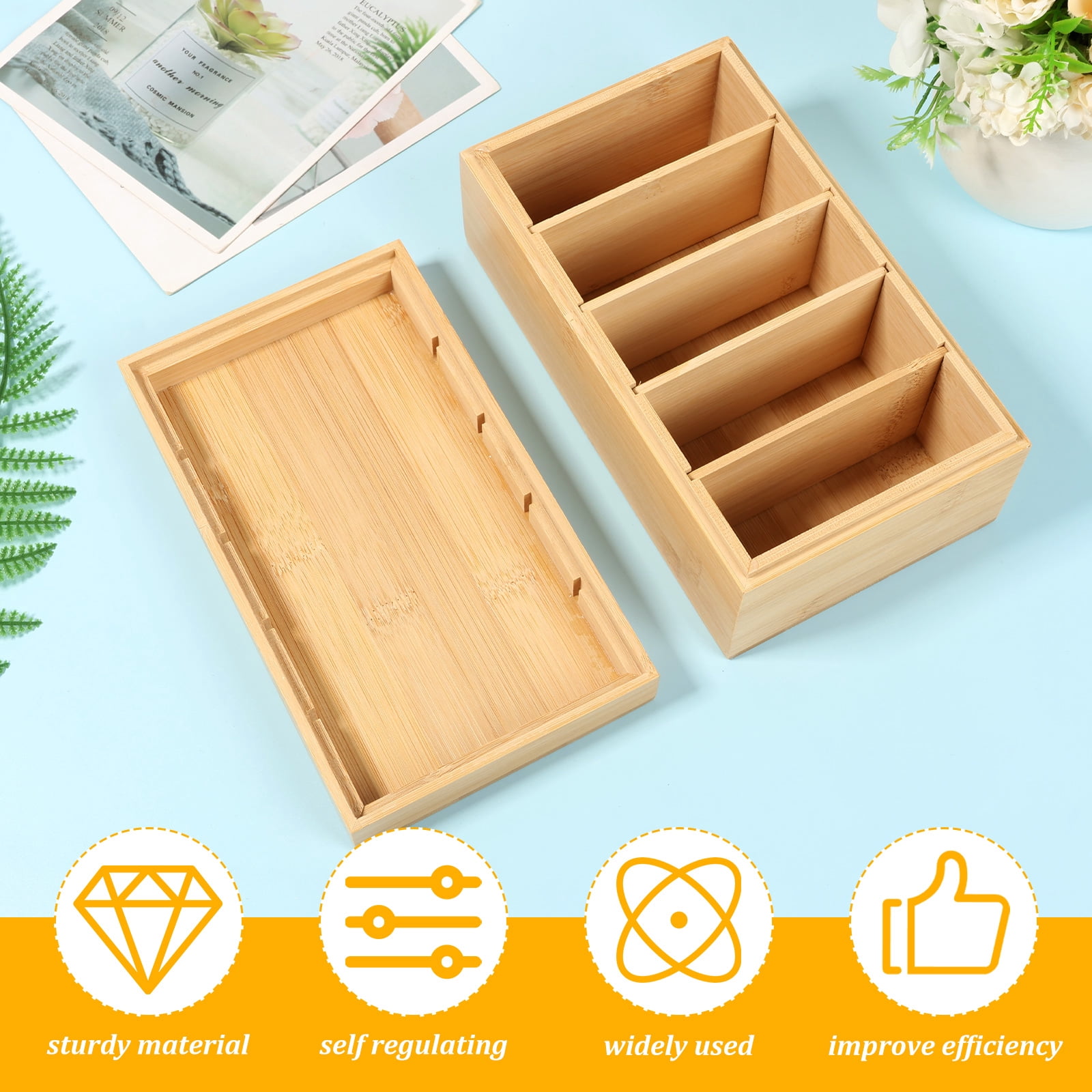 3 x 5in Index Card Holder Set Wood Recipe Box Organizer Index Card Organizer Adjustable Divider Without or With 300 Note Paper for Office Business Home