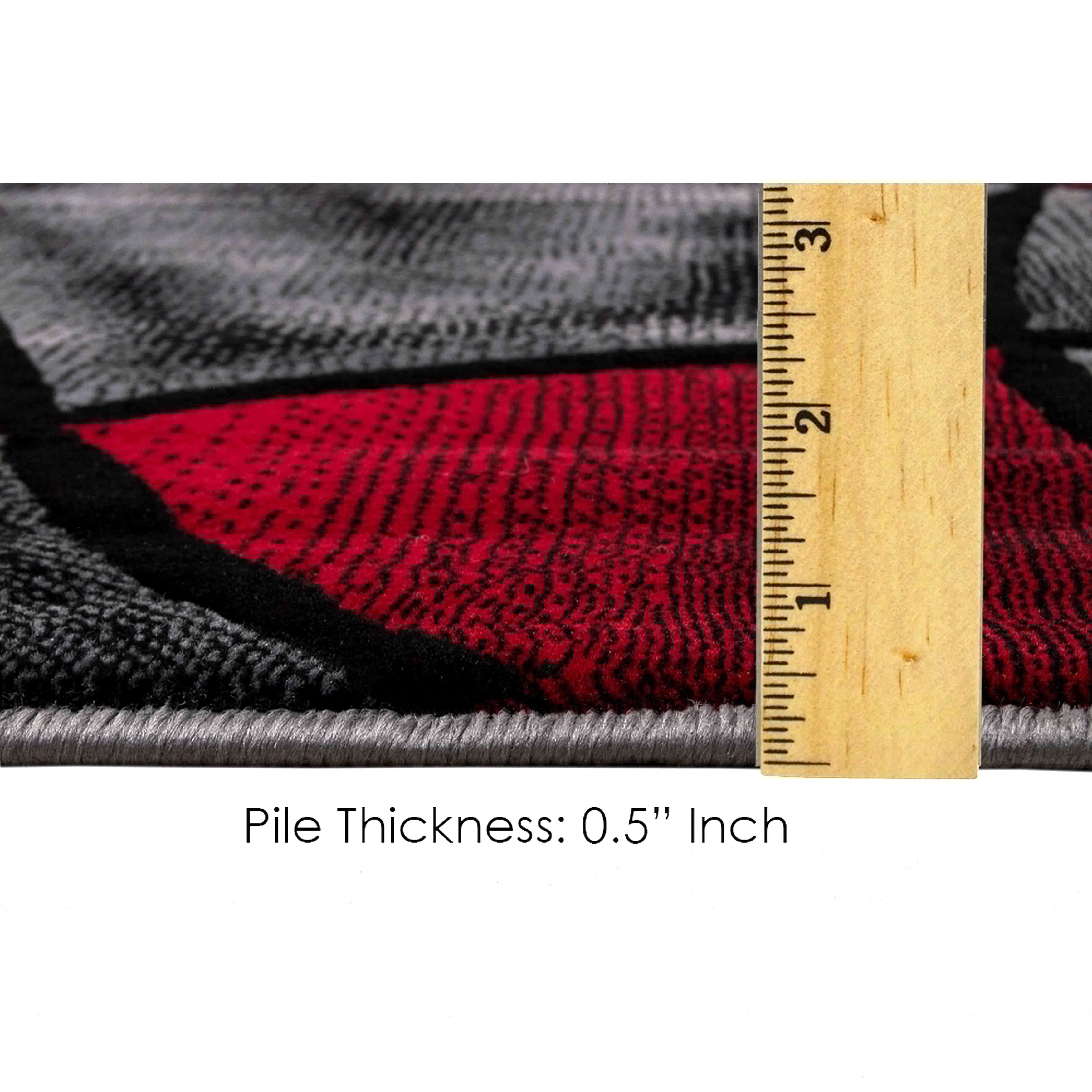 thumbnail image 3 of Lava/Grey/Silver/Black/Abstract Area Rug Modern Contemporary Circles and Wavey Swirlls Design Pattern, 3 of 5