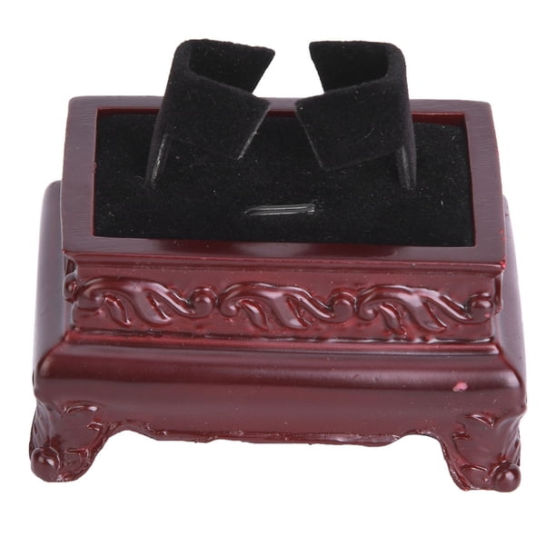 Abastado Soporte de exhibición de pulsera Soporte de madera de imitación Bandeja de joyería Adorno con doble gancho ajustable Soporte de exhibición de pulsera de doble gancho (L)