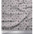 thumbnail image 1 of Soimoi Modal Satin Fabric Snowflake Artistic Decor Fabric Printed Yard 42 Inch Wide, 1 of 3