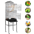 thumbnail image 5 of Yaheetech 62.4"H Rolling Metal Bird Cage with Play Top & Detachable Stand & Toys, Black, 5 of 11