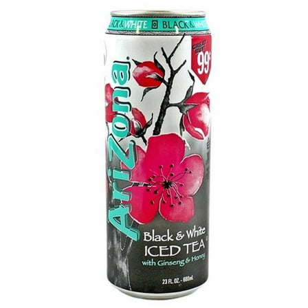 Arizona Black and White Tea 23 Oz Can Pack of 24