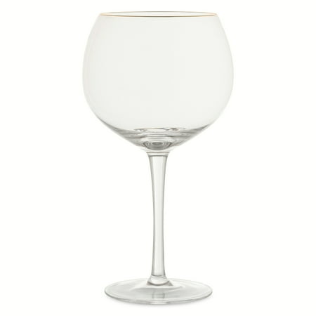 Unbranded 21 fl oz Sphere Stemmed Wine Glass with Gold Rim