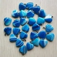 thumbnail image 2 of K-KED Wholesale 50pcs Blue Stripe Onyx Heart Shape Pendants for Delicate Jewelry Making 20mm, 2 of 4