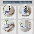 thumbnail image 4 of YOSHOOT Bean Bag Bed Folding Sofa Couch with Pillows Floor Mattress for Adults, Extra Thick and Long Floor Sofa, Full Floor Couch Bed for Bedroom Living Room, Beige, 30x91 Inch, 4 of 8