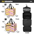 thumbnail image 3 of Travel Hanging Toiletry Bag with 4 Zipped Compartments Waterproof Makeup Accessories Spacious Cosmetic Bag Yellow and Pink Bows Large, 3 of 9