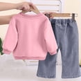 thumbnail image 7 of DJDLJWCJ 2 Piece Girls Casual Outfit Sets Bow Print Long Sleeve Crewneck Sweatshirt with Elastic Waist Wide Leg Pants Set Pink Size 6M, 7 of 7