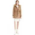 thumbnail image 1 of Innerwin Coat Long Sleeve Ladies Outwear Outdoor Solid Color Warm Jacket Khaki M, 1 of 3