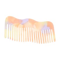 Unique Bargains 1 Pc Irregular Simplicity Hair Comb Light Yellow Acetate Sheet