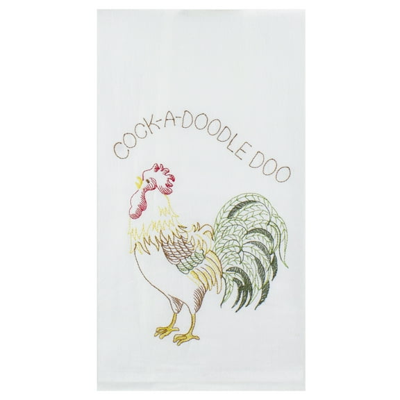 C&F Home 25" Brown and White Cotton Rooster Towel