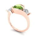 thumbnail image 2 of Three-Stone Engagement Ring for Women - 3.5ct Natural Peridot in 14K Rose Gold Promise Ring, 2 of 6