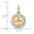 thumbnail image 6 of Auriga Fine Jewelry 14K Yellow Gold w/White Rhodium Diamond-cut Four-leaf Clover Pendant (L-19.7 mm, W-28.82 mm), 6 of 6
