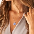 thumbnail image 3 of 6 Carat December Birthstone Necklace Tanzanite Pendant Princess Cut Blue CZ 925 Sterling Silver Jewelry Women Mother Christmas Birthday Gifts Juwaliy, 3 of 10