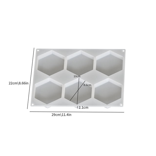 Juego de moldes geométricos for posavasos de silicona, 6 piezas, seis lados, ocho lados, redondo, cuadrado, en forma de corazón con agujeros for colgar