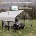 thumbnail image 3 of 10x15 Heavy Duty Metal Carport Kit – Reinforced Frame, Anchors, Outdoor Storage Shelter for Truck, Boat, RV, Tractor, Simple Assembly – Size: 10*15*8.4FT, 3 of 8