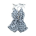 thumbnail image 3 of Kiapeise Girls Polka Dot Playsuit with Belt,Ruffles Strap Jumpsuit, 3 of 6