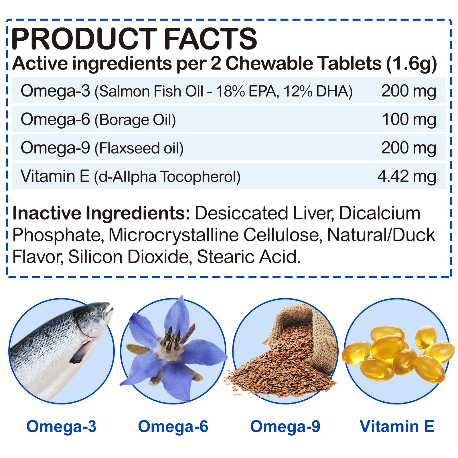 Oimmal Omega 3 for Dogs - Fish Oil for Dogs Skin and Coat - 180 Chewable Tablets - Omega 3 6 9, EPA & DHA and Vitamins Chewable for Dog Shedding, Dry Skin & Heart Support - 2Packs