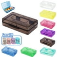 thumbnail image 1 of Large Hard Pencil Box Bulk Clear Crayon Box Marker Pen Organizer Plastic Storage Container with Snap Lid Stackable Art Craft Organizer Back to School Supplies,With Free Random Pencil sharpeners,Black, 1 of 3