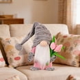 thumbnail image 2 of Spring Decor, 15in Handmade Plush with Tulip Bouquet Decorations for Home Classroom Office Shop, Mother's Day Teachers' Day Easter Gifts (1, Grey), 2 of 7