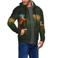 thumbnail image 2 of Goofa Hybrid Parrot in the Forest Pattern Mens Full-zip Hoodie, Zip-up Pullover Hooded Sweatshirt, Kangaroo Pocket Hoodie Ideal for Daily Wear, Travel, and Home-X-Large, 2 of 5