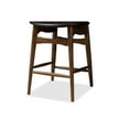 thumbnail image 5 of Baxton Studio Flora Mid-Century Modern Black Faux Leather Upholstered Walnut Finished Counter Stool (Set of 2), 5 of 7