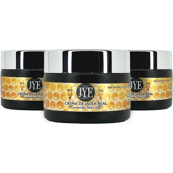JYE 3 Frascos de Crema de Jalea Real - Crema de Miel, Jalea Real
