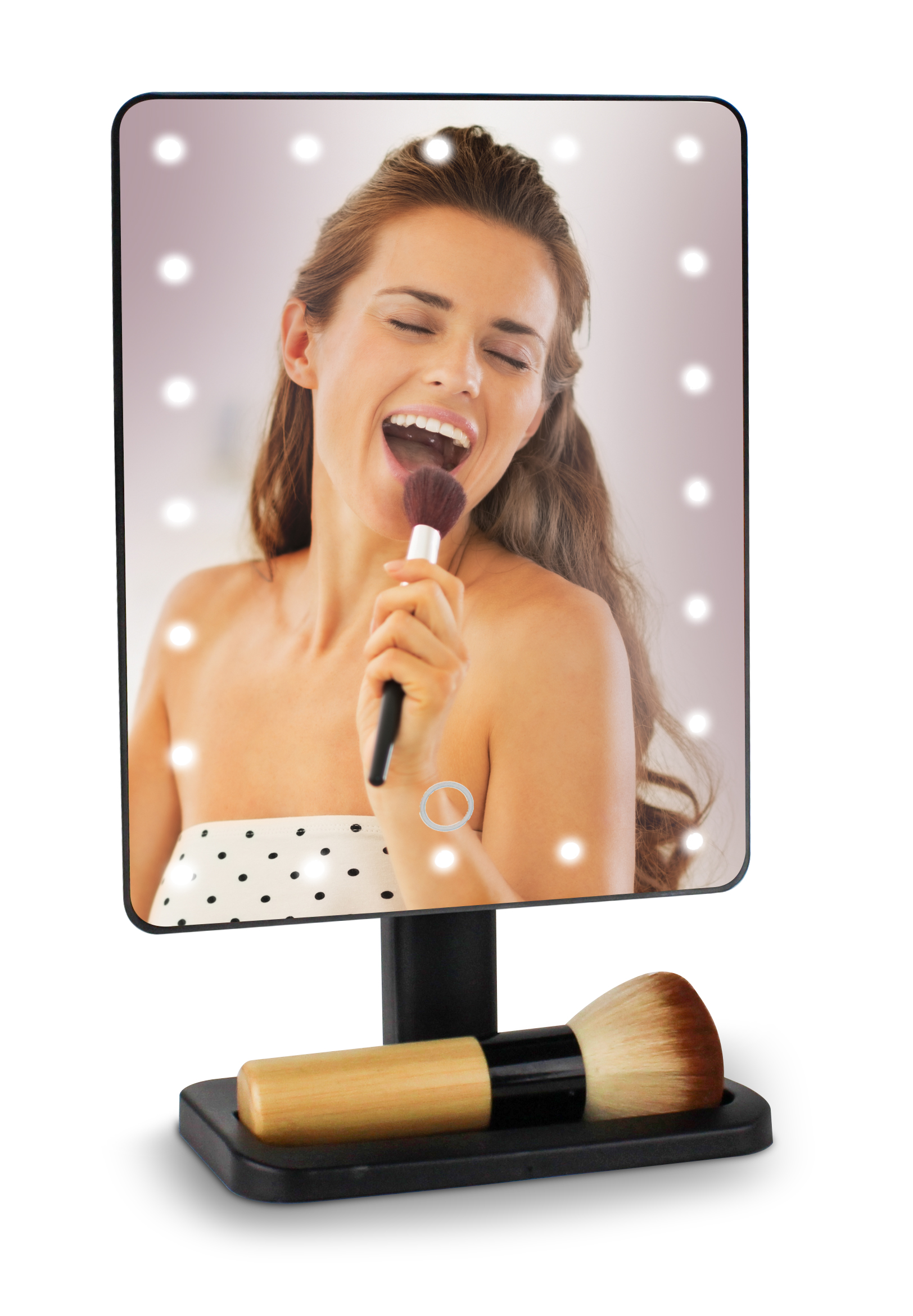 Aduro Vanity Mirror Makeup Mirror With Lights And Bluetooth Speaker Black - image 1 of 6