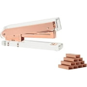 No.10 Rose Gold Stapler with Staples Clear Acrylic Manual Stapler and 1000#10 Staples Durable Metal Staplers Office and Home Desk Accessories Supplies (No.10 Rose Gold Stapler)