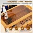 thumbnail image 6 of Costway Makeup Vanity Table with Adjustable Mirror Bamboo Dressing Table 2 Drawers, 6 of 9