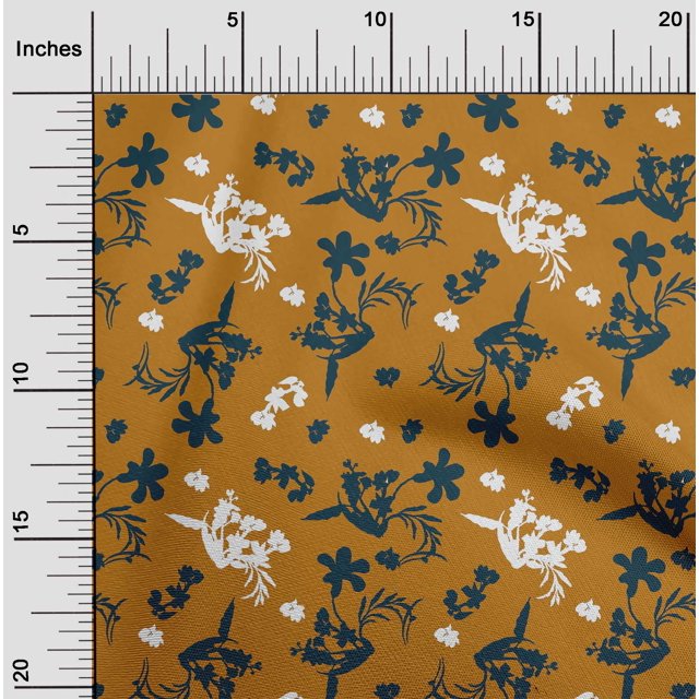 oneOone Silk Tabby Orange Fabric Florals Craft Projects Decor Fabric Printed By The Yard 42 Inch Wide