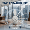 thumbnail image 4 of Soifcik Wireless Headset with AI Noise-Canceling Mic, Bluetooth 5.4 & USB Dongle Over-Ear Headphones with Mute Button for Work, Laptop, PC & Phone, White, 4 of 8