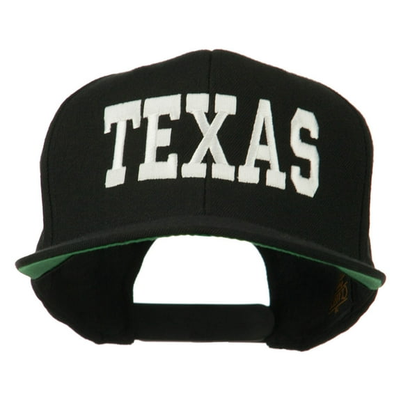 College Texas Embroidered Snapback Cap - Black OSFM