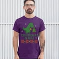 thumbnail image 3 of Tee Hunt The Struggle is Real T-Shirt Funny T-Rex Ugly Sweater Christmas Men's Tee, Purple, X-Large, 3 of 5