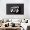 thumbnail image 3 of Elephant Stock Black Boombox Wall Art - Horizontal Multi Panel Canvas - Living Room Wall Decor - Music Multi Panel - Black And White Decor - 74" x 48", 3 of 8