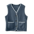 thumbnail image 5 of Aloohaidyvio Jackets Womens Fleece Vests Button Warm Sleeveless Fall Fuzzy Jackets Winter Soft Outerwear with Pockets, 5 of 6