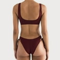 thumbnail image 3 of Neinkie Women's Cutout Spaghetti Strap Lace Up Ribbed Cami Bikini Set Swimsuit, 3 of 7