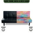 thumbnail image 4 of Xoenoiee Armless Futon Cover Futon Slipcover Couch Cover Futon Sofa Bed Cover Furniture Protector with Elastic Bottom Machine Washable, Colorful Tie-dye Stars, 4 of 8