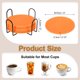 thumbnail image 2 of Paquete de 8 posavasos de silicona con soporte, posavasos redondo de 4 pulgadas para bebida, naranja, 2 of 6