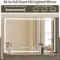 thumbnail image 7 of OKD Makeup Vanity Desk with Lights and Mirror, Vanity Table with 5 Drawers and Charging Station for Bedroom,Alder Grey, 7 of 7