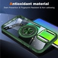 thumbnail image 4 of For Apple iPhone 16 (6.1") Clear Transparent Back Hybrid with Rotate Ring Stand & MagSafe Compatible Shockproof Slim TPU PC Phone Case Cover by Xpression - Green, 4 of 8