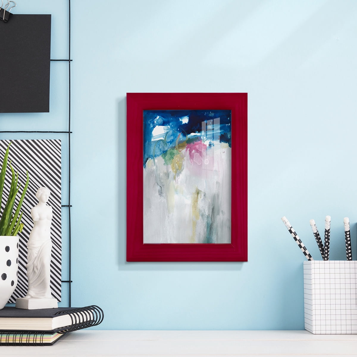 Rising I - Framed Print w/glass - Cherry Red
