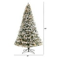 thumbnail image 3 of Nearly Natural Warm White Prelit LED Green Flocked Mixed Pine Artificial Christmas Tree, 9', 3 of 11