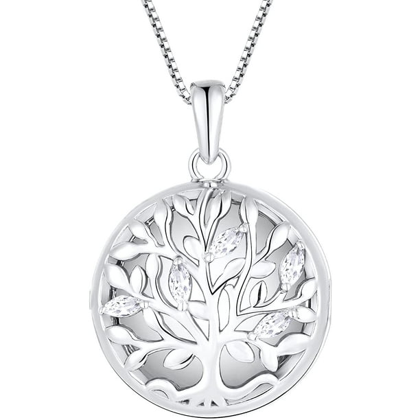 locket Necklace for Women Girls 925 Sterling Silver Tree of Life