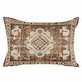 thumbnail image 2 of Brown Boho Queen Size Pillow Cover, Pillowcase Protectors with Zipper, Breathable Decorative Throw Pillow Case Cover, Retro Western Rustic Ethnic Tribal Patterns Pillow Shams for Couch Sofa 20x30Inch, 2 of 8