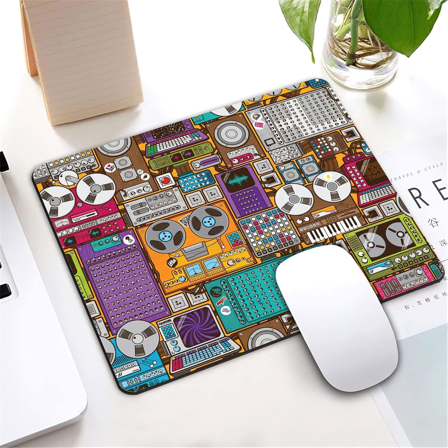 Computer Wood Gaming Mouse pad Turquoise Wood Natural Style, Barn Wood Customized Round Non-Slip Rubber Mousepad …
