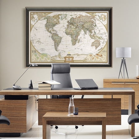 Vintage Retro Matte Kraft Paper World Map Antique Poster Wall Sticker ...