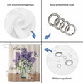 thumbnail image 3 of Polyester Fabric Purple Lavender Shower Curtain, Spring Floral Daisy Butterfly Leaves Beige Waterproof Bathtub Curtain Bathroom Decor Set with Hooks 48 x 72 Inches, 3 of 6